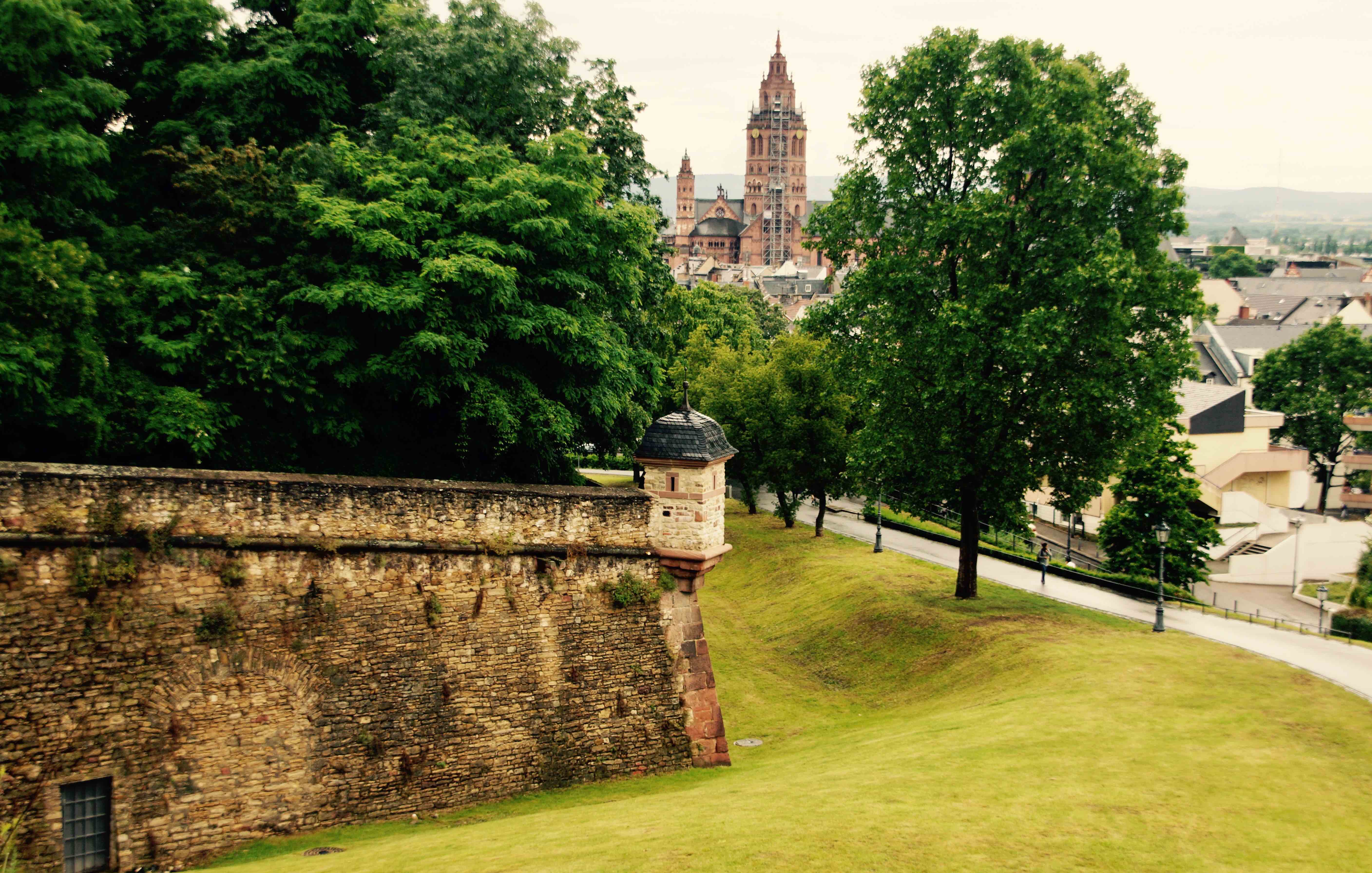 Blick von der Zitadelle auf die Mainzer Altstadt. 